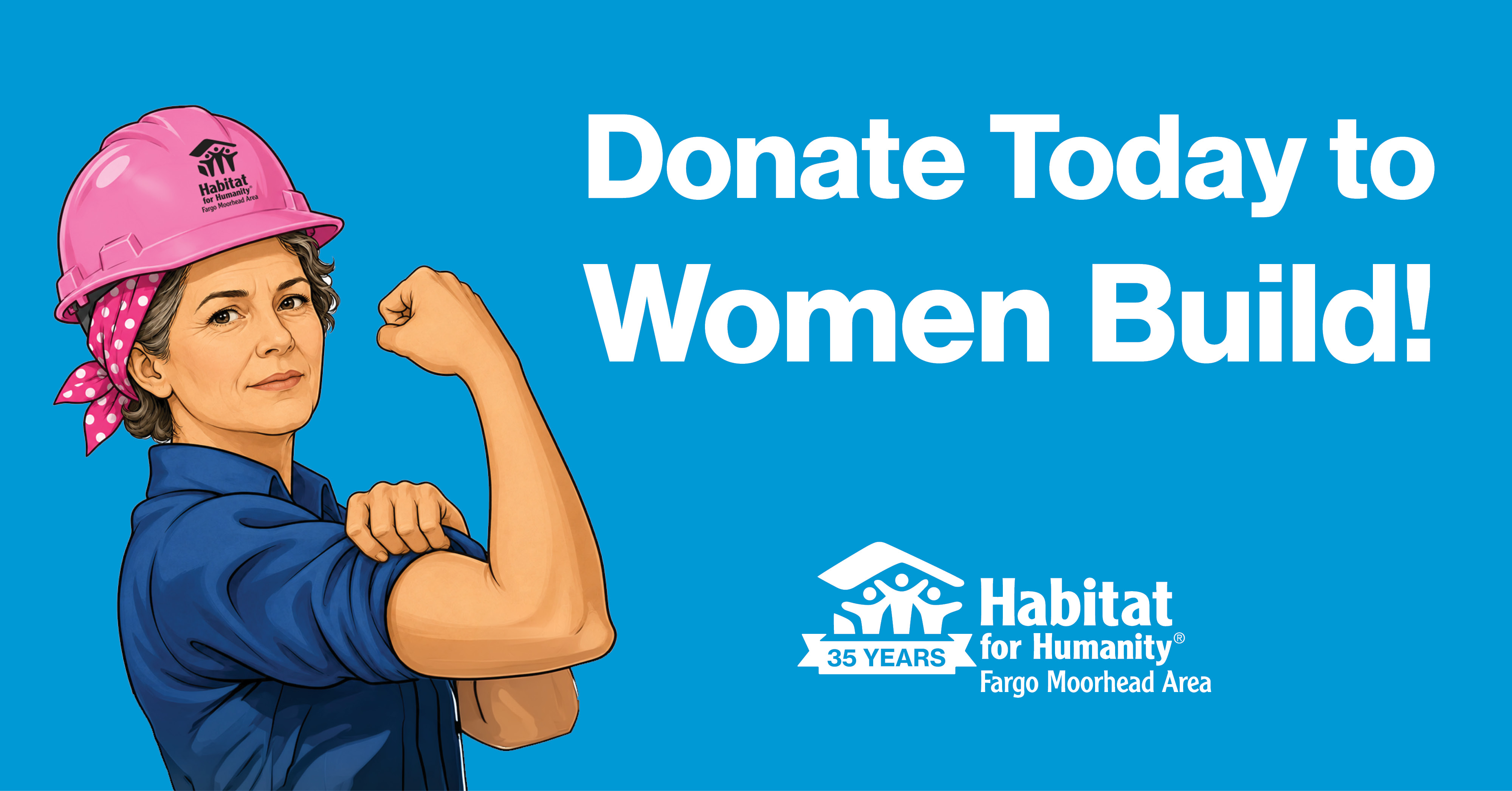 Link to Habitat FM's Women Build Donate page.