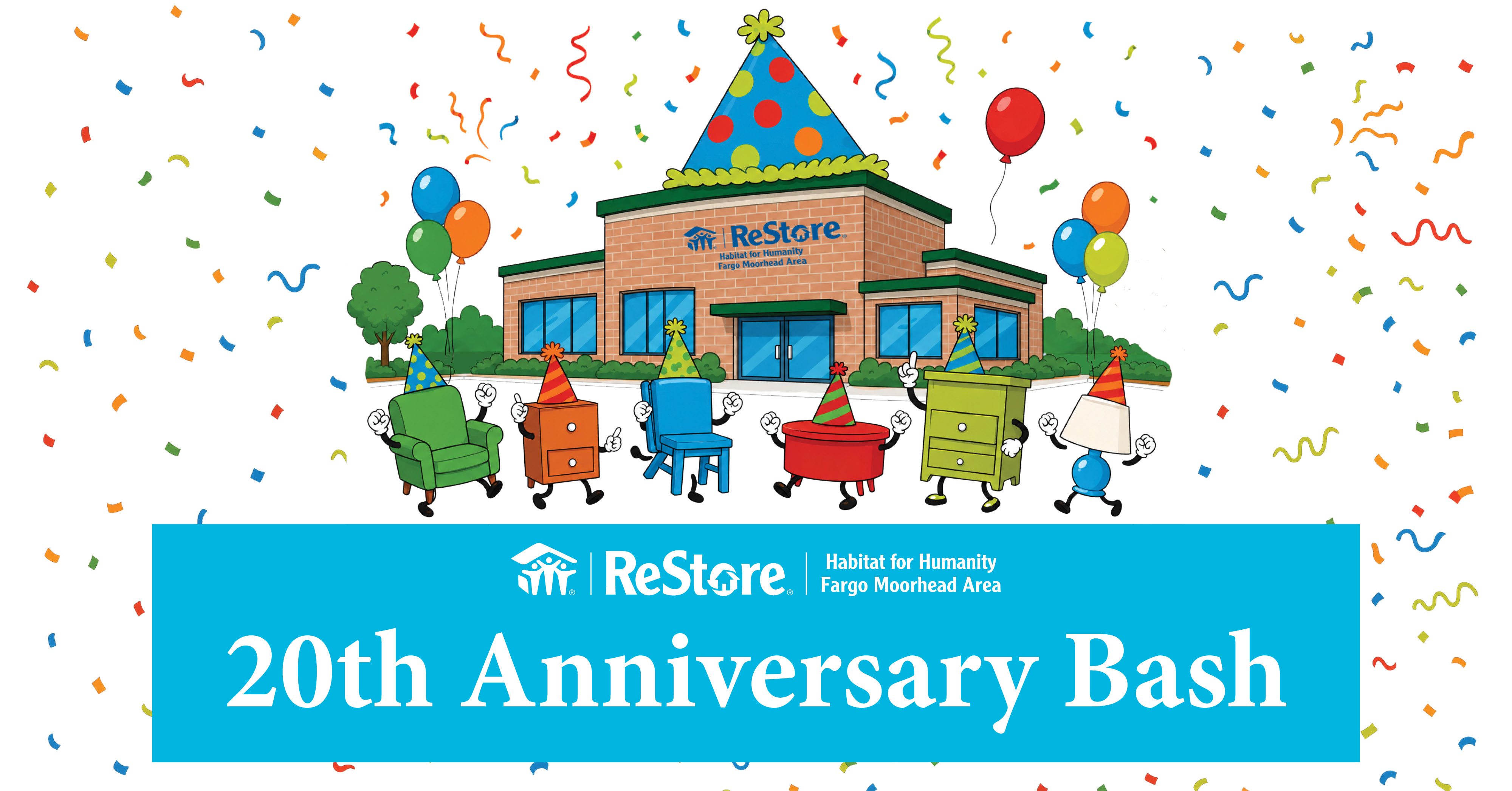 Link to Habitat FM's ReStore 20th Anniversary Bash Facebook event.